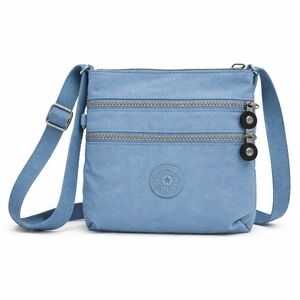 Kipling Keiko Crossbody Bag Light Blue Nylon XSmall Messenger Travel Purse